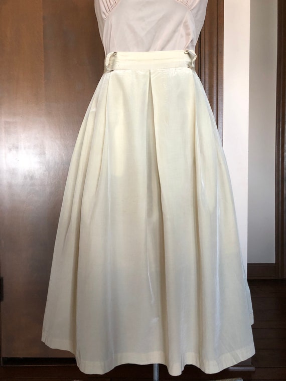 1950s Skirt Pleated Silk Circle Skirt