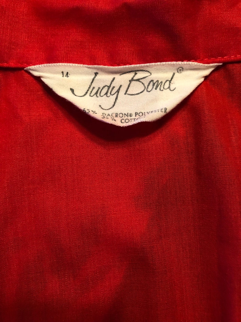1960s Blouse Rockabilly Red Blouse