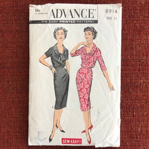 1950s Pattern Advance 8914 Dress Pattern