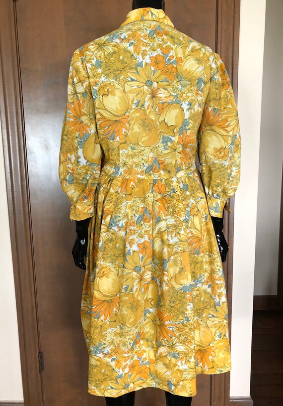 1950s Dress Yellow Floral Daydress - image 3