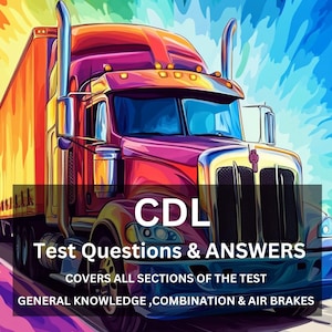 CDL Test Questions and Answers Cheat Sheets AIR Brakes General Knowledge Combination