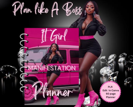 Digital Manifestation Planner PLR Personal Growth Planner worksheets Girl Boss Planner