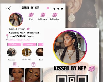 DIY Editable Business Card Template Instagram Business Card, IG Business Card, Lash Tech Business Card, QR code Business Card, Hairstylist