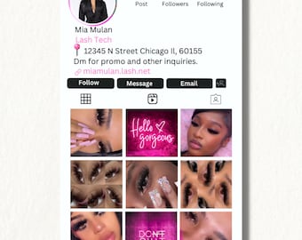 Business Card Viral Instagram Business Card Lash Tech Business Card QR Code  Instagram Business Card Template Editable Instant Card