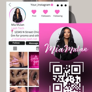 2024 Instagram Business Card, IG Business Card, Lash Tech Business Card, QR code Business Card, Instagram Business Card Template, Beauty