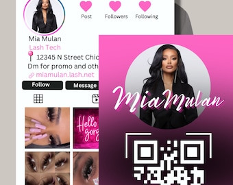 2024 Instagram Business Card, IG Business Card, Lash Tech Business Card, QR code Business Card, Instagram Business Card Template, Beauty