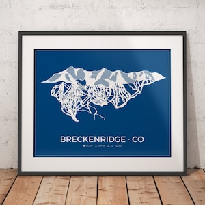 Breckenridge Colorado Ski Resort Map Art Print (Unframed)