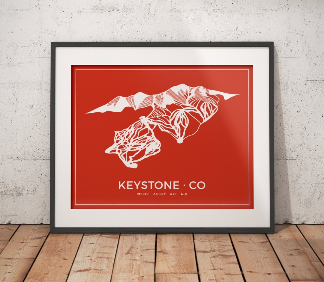 Keystone Colorado Ski Resort Map unframed - Etsy