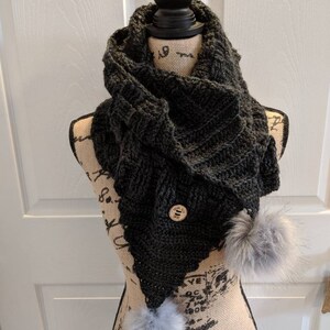 Pom-pom Scarf (Gray)