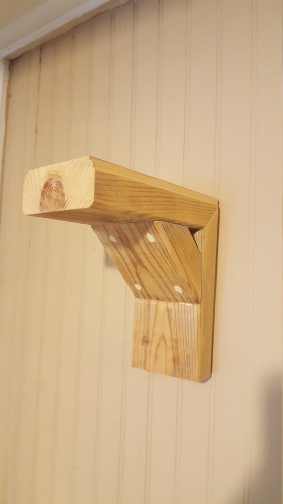 Wooden Shelf Brackets Natural Etsy