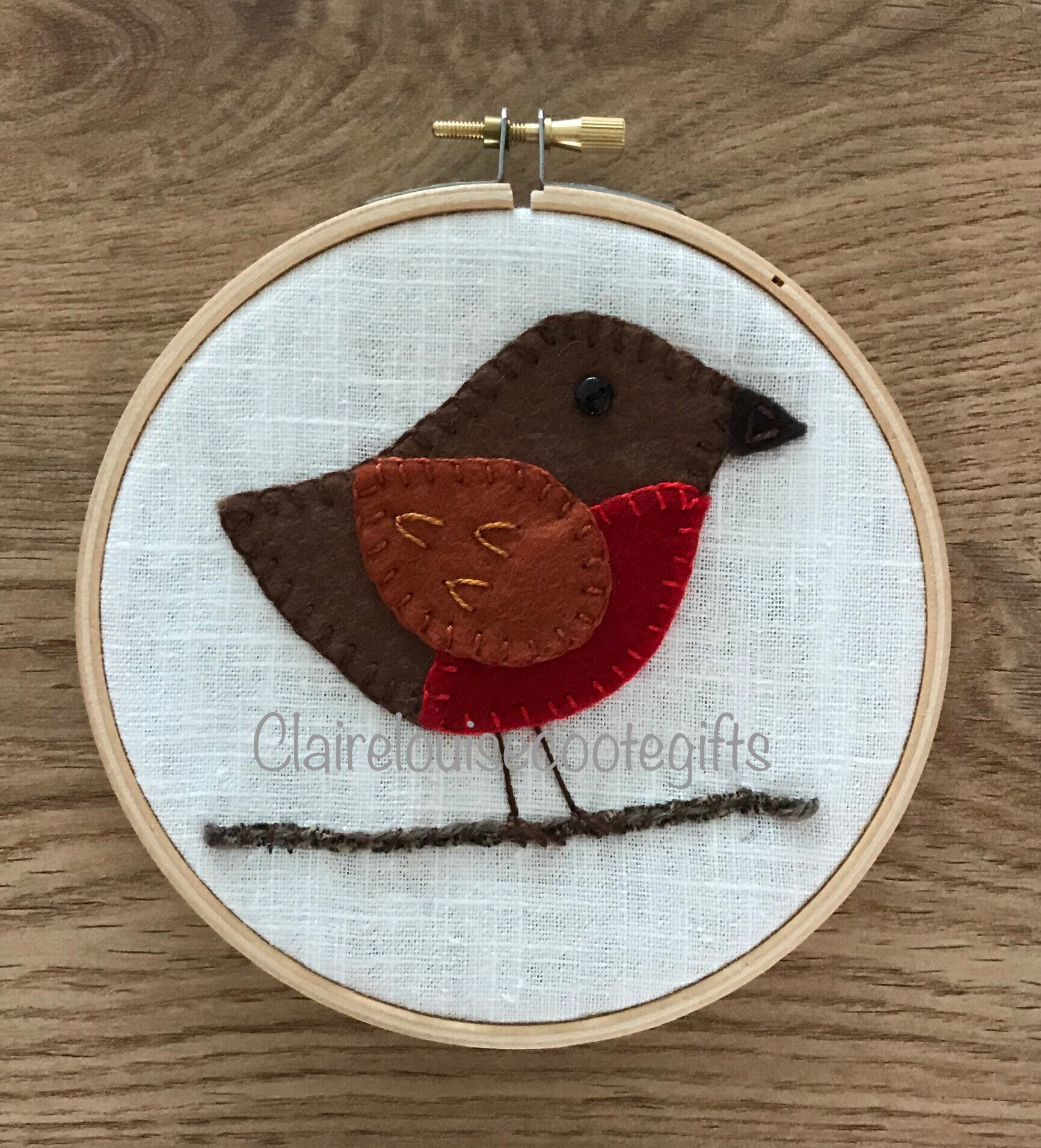 Handmade robin embroidery decoration Robin Christmas Etsy