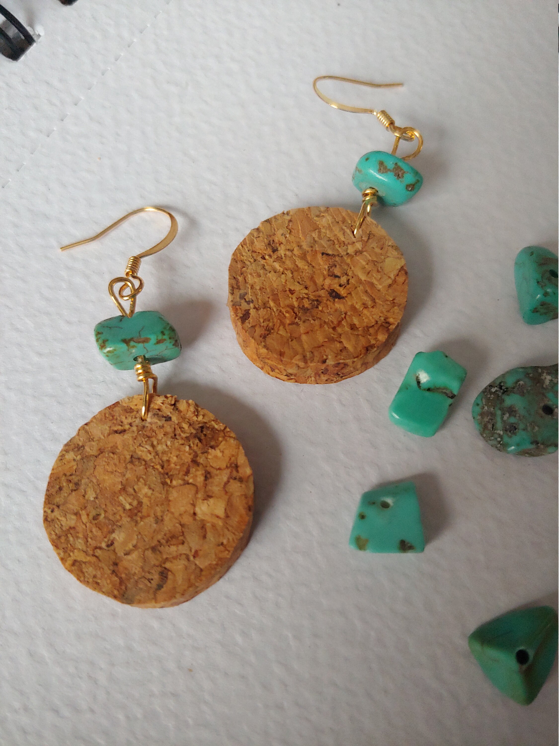 Wine Cork Earrings. Brixx by Jen. Upcycled. Etsy