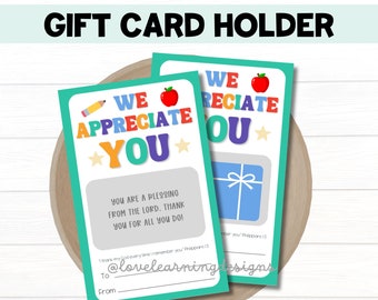 Porte-cartes Christian Classroom, Porte-cartes de remerciements pour les enseignants, Semaine de remerciements pour les enseignants, Cadeau de fin d'année scolaire