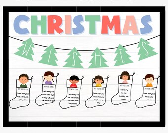 Kit de tableau d'affichage de Noël - voeux de Noël - kit de décoration de salle de classe chrétienne de Noël - bas de Noël
