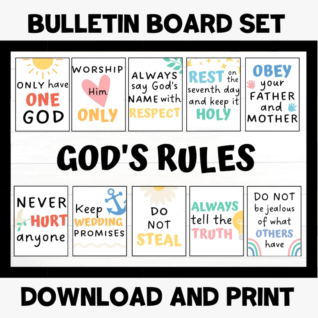Christian Bulletin Board Kit God s Rules Ten Commandments Christian basic-fire-safety-rules-safety-rules-workplace-safety-rules-fire