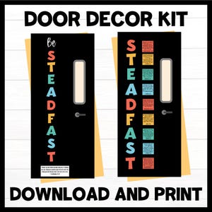 Kit de decoración cristiana para puertas - Tablón de anuncios &quot;Sé firme&quot; - Decoración cristiana para aulas - Tablón de anuncios para escuela dominical