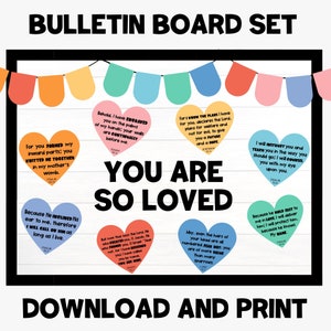 Christian Bulletin Board Set - You Are So Loved - Valentine's Day Bulletin Board - Christian Classroom Decor - Sunday School Bulletin Board