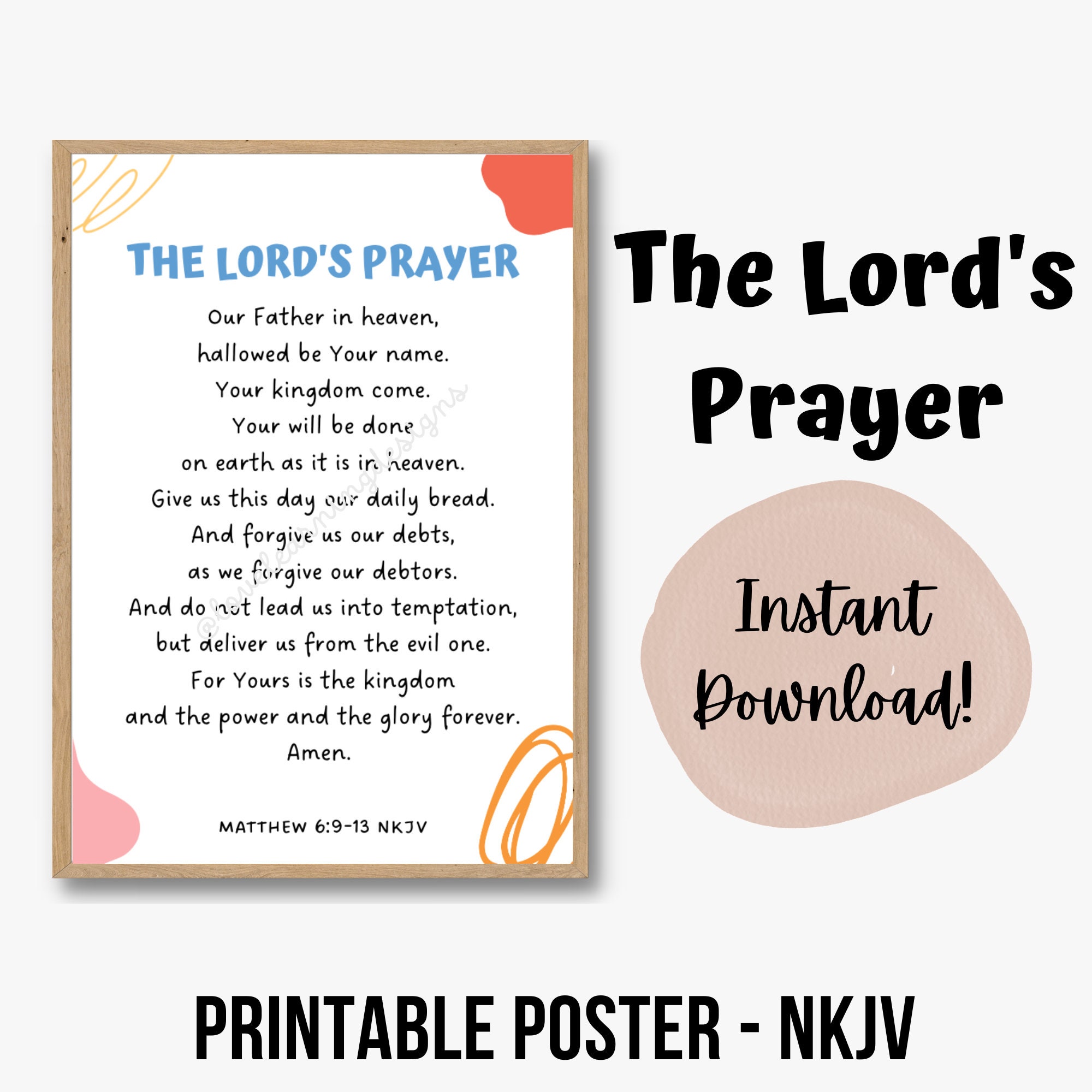 The Lord's Prayer Printable Wall Art for Church Sunday School or Christian Classroom Decor - Etsy the-lord-s-prayer-printable-wall-art-for-church-sunday-school-or-christian-classroom-decor-etsy