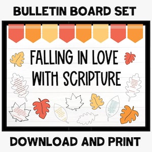 Fall Christian Bulletin Board Set - Fall Bulletin Board - Scripture - Bible - Christian Classroom Decor - Sunday School Bulletin Board