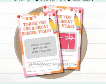Porte-cartes Christian Classroom, Porte-cartes de remerciement pour enseignants, Cadeau de fin d'année pour enseignants, Merci
