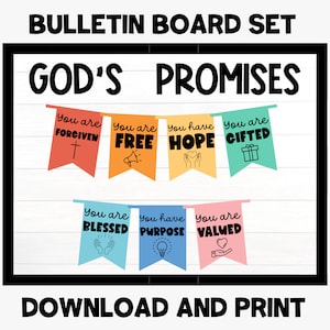 Christian Classroom Bulletin Board Set - Bible Bulletin Board - Scripture - Bible - Christian Classroom Decor - Sunday School Bulletin Board