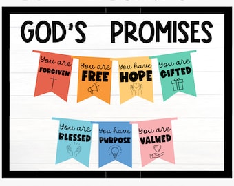 Christian Classroom Bulletin Board Set - Bible Bulletin Board - Scripture - Bible - Christian Classroom Decor - Sunday School Bulletin Board