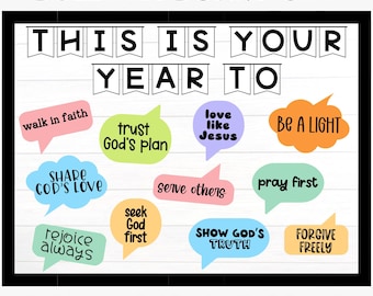 Christian Bulletin Board Kit, New Year 2026, "This is Your Year to", Back to School
