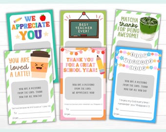 Teacher Gift Card Holder, Printable Teacher Appreciation Gift, Christian Teacher Gift Tag, Thank You Cards