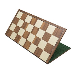 16.75 Inch Folding Walnut Chessboard