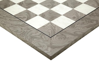 21.7 Inch Gloss Lacquered Ash Burl Deluxe Chessboard