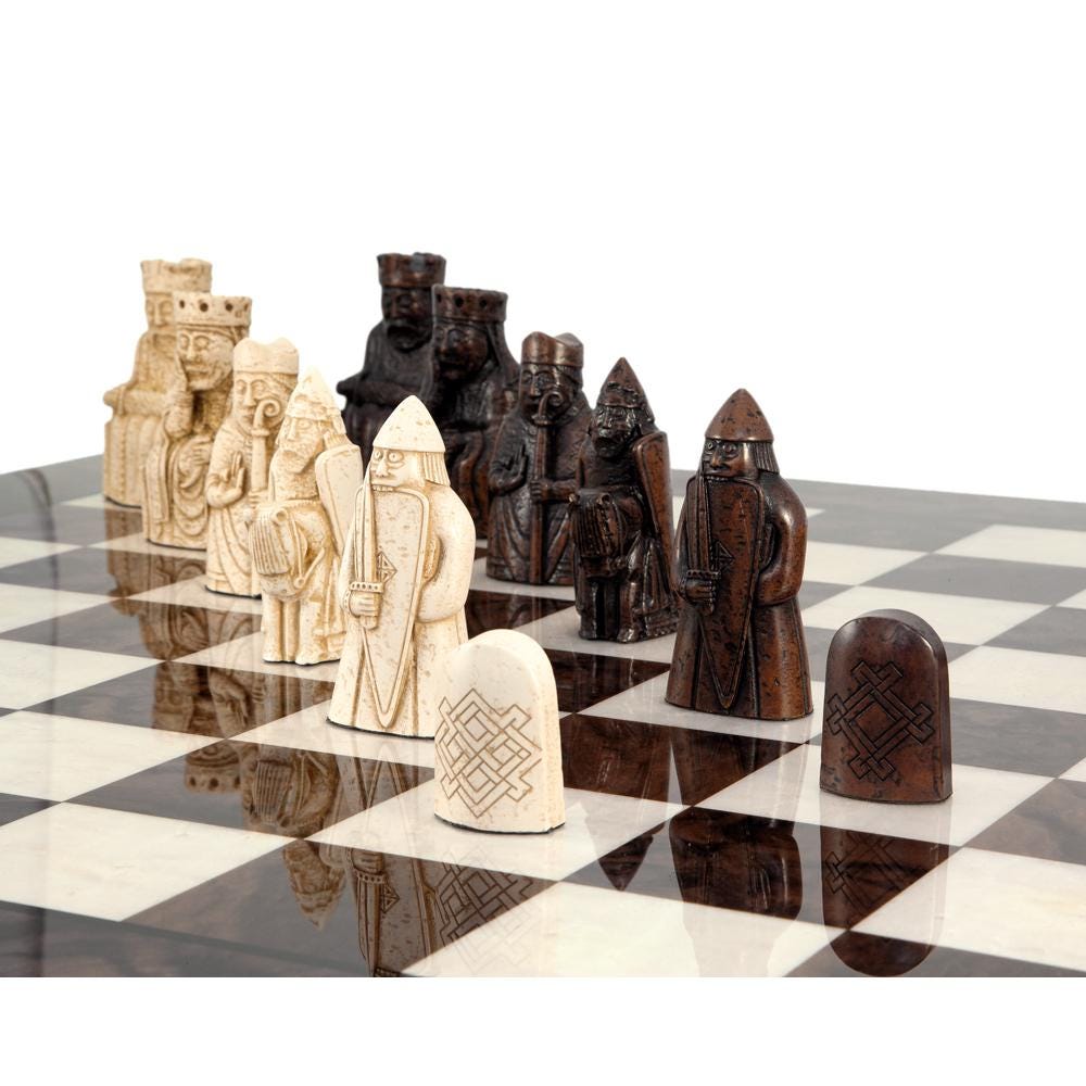 17 Inch Dark Walnut And Elmwood Luxury Chess Board - View #8