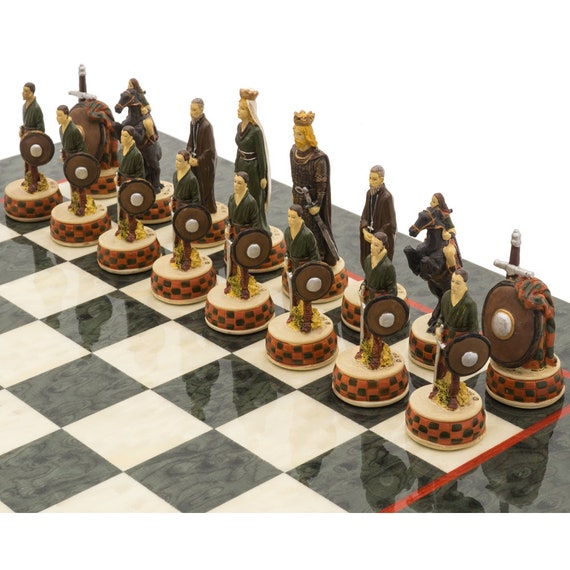 English & Scottish Crushed Stone Chess Pieces