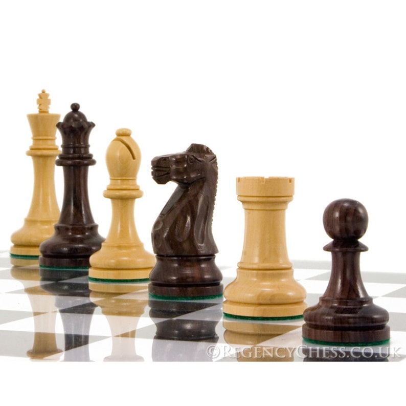 Broadbase Rosewood Staunton Chess Pieces 4 Inches