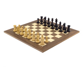 The Columbus Ebony and Walnut Chess Set