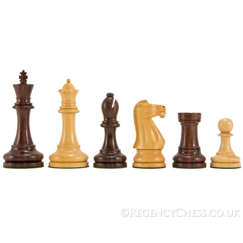 Broadbase Rosewood Staunton Chess Pieces 4 Inches