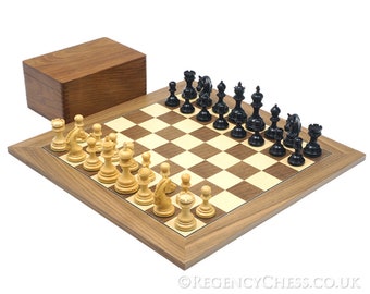 The Garvi Ebony and Walnut Luxury Chess Set