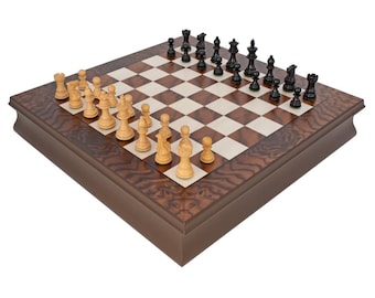 The Kingsclere Ebony and Walnut Luxury Chess Set