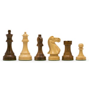 Broadbase Club Staunton Teak Chess Pieces - 3.75 Inch