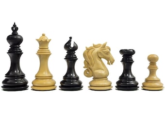 The Cavalry Series Ebony Chess Pieces - 4.5 Inch
