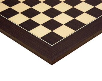 17.75 Inch Wenge and Maple Deluxe Chessboard