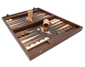 The Manopoulos Wenge &amp; Walnut Burl Backgammon Set