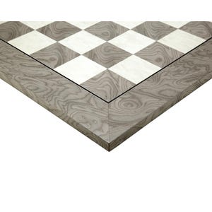 19.7 Inch Gloss Lacquered Ash Burl Deluxe Chessboard