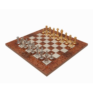 The Messina Gold and Briarwood Luxury Italian Chess Set