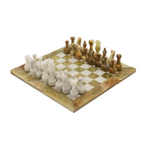 The Alghero Onyx and Marble Chess Set