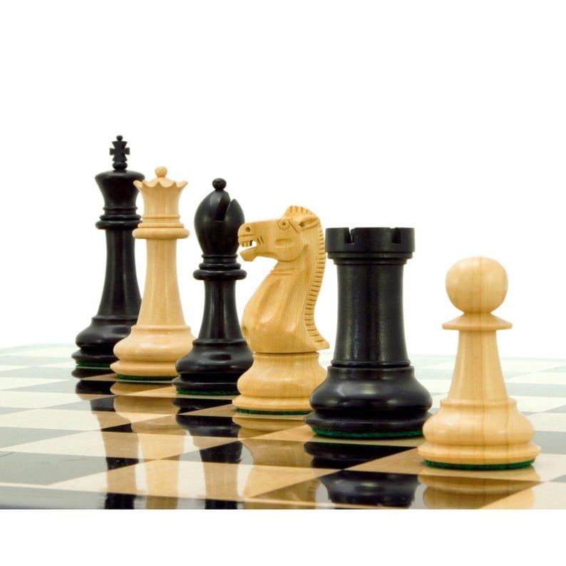 Victoria Series Ebonised Boxwood Chess Pieces - 3.75 Inch image 6