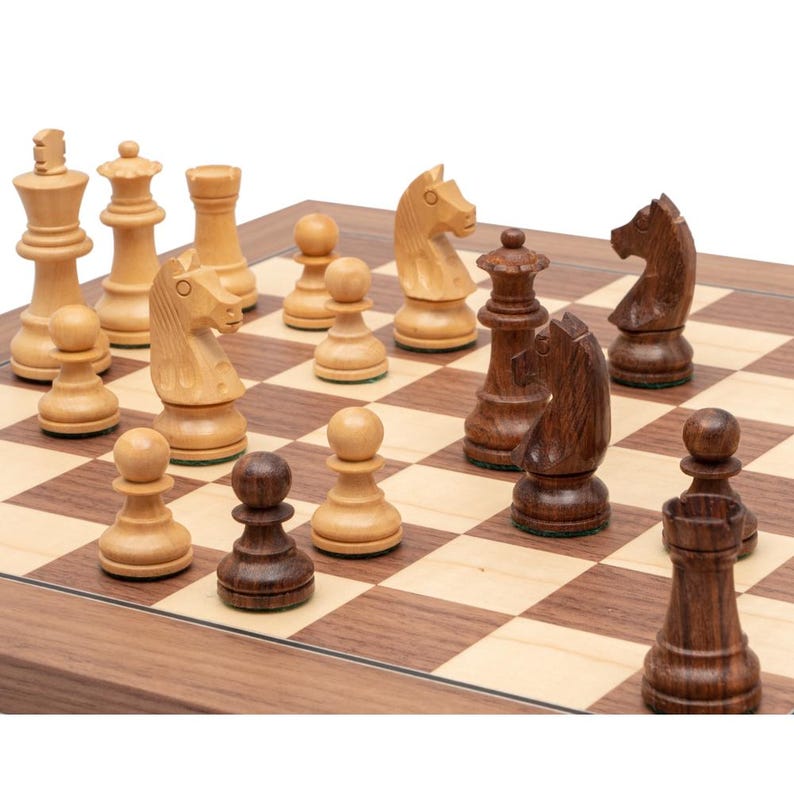 Down Head Classic Sheesham Deluxe Chess Set afbeelding 5