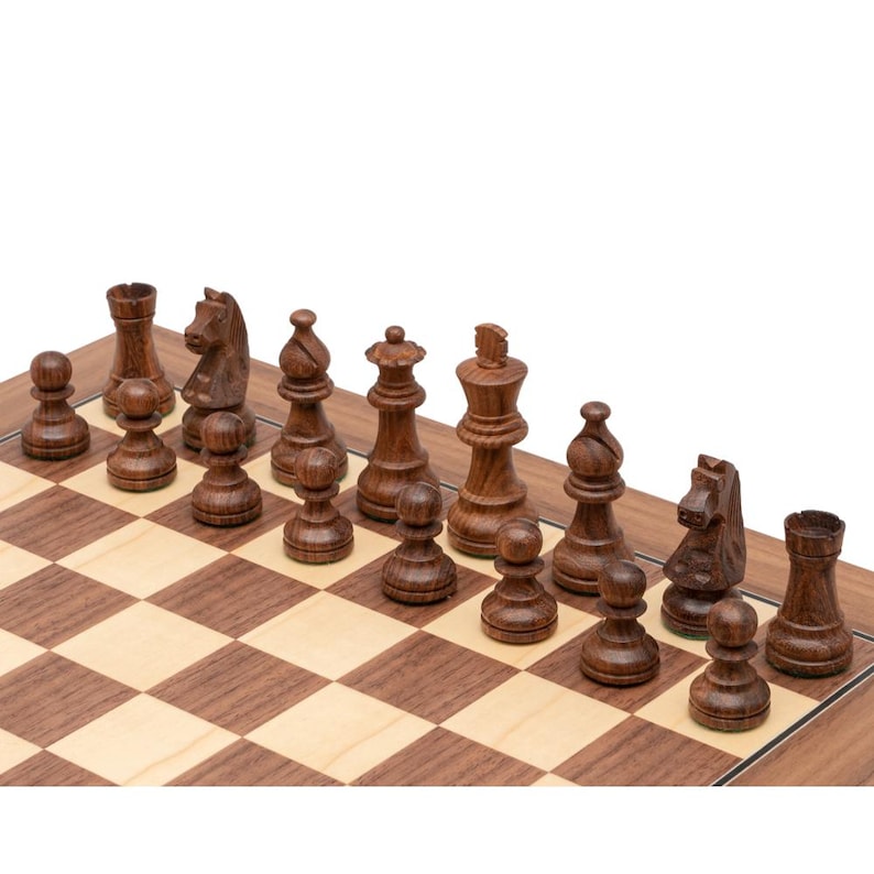 Down Head Classic Sheesham Deluxe Chess Set afbeelding 2