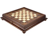 20.6 Inch Briarwood and Elm Chess Cabinet with Drawer