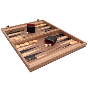 Tournament Walnut &amp; Maple Backgammon Set Premium Edition