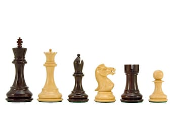 Sicilian Series Rosewood &amp; Boxwood Chess Pieces - 3.75 Inch